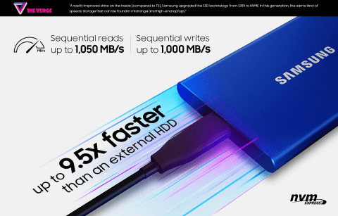Samsung T7 MU-PC1T0T/AM 1 TB Portable Solid State Drive