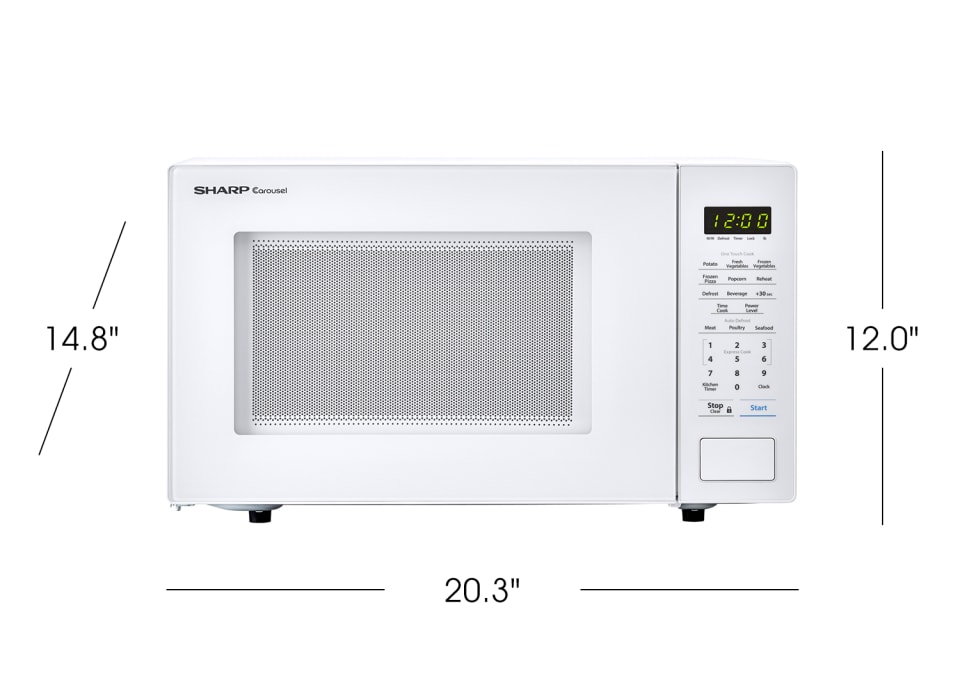 Open-Box Excellent: Sharp Ft Carousel 1.1 Cu Mid-Size Microwave White 