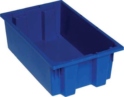 Quantum Storage Systems 100 lb Load Capacity Blue Polypropylene Dividable Container Stacking, 22-1/2 L x 17-1/2 W x 6 H DG93060BL - 86549896