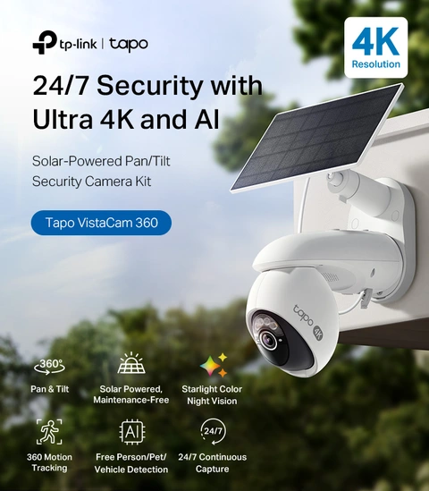TP Link Tapo Wireless Pan Tilt 4K Ultra High Definition Video