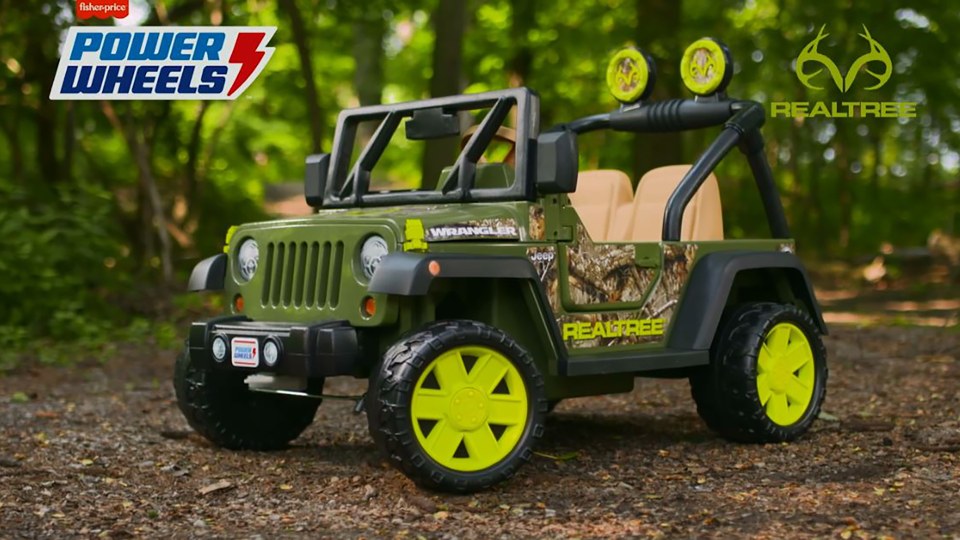 12V Power Wheels Realtree Jeep Wrangler Battery-Powered Ride-On Vehicle ...