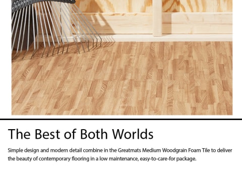 Wood Grain Flooring Interlocking Foam Floor Tiles for Basement or Outdoor Party 