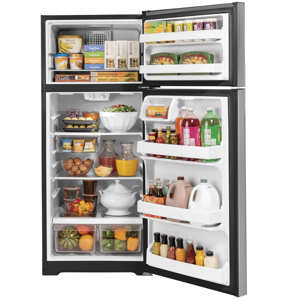 GE® 28 in. 17.5 Cu. Ft. White Top Freezer Refrigerator