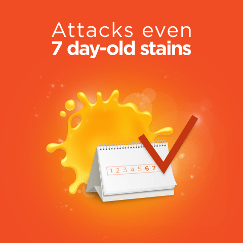 Attacks even 7 day-old stains