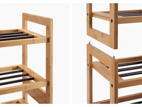 bamboo frames stackable using dowels