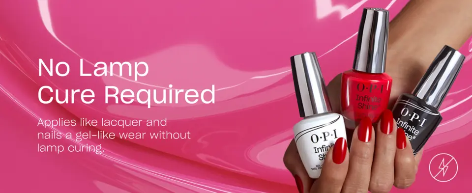 No need to cure. Infinite Shine formula is like a regular nail polish formula with a more glossy finish.
