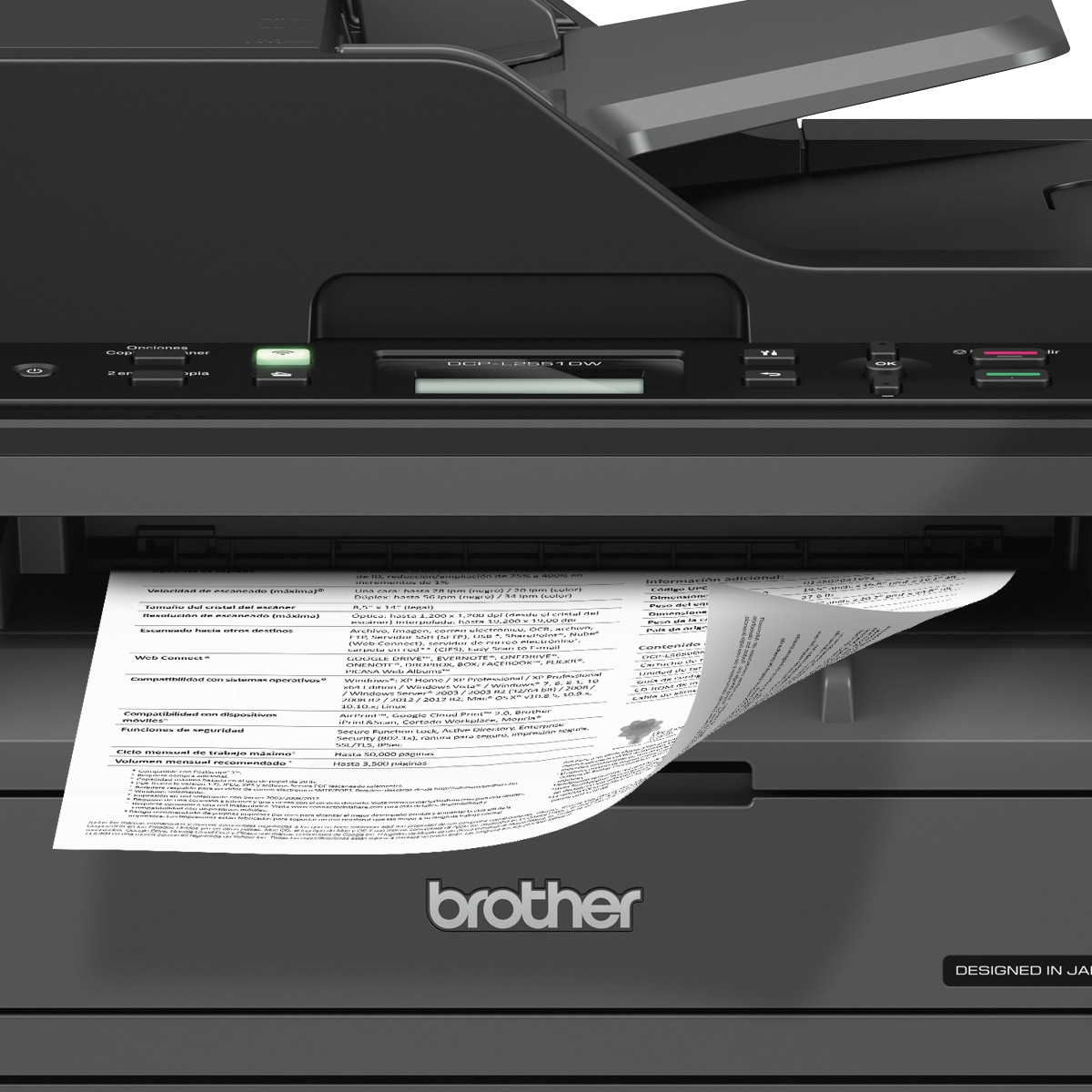DCPL2551DW | Multifuncional Mono Láser de alto rendimiento con impresión  dúplex y conectividad en red inalámbrica | Brother México