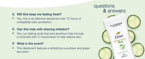 Effective 72-hour, aluminum free odor protection.