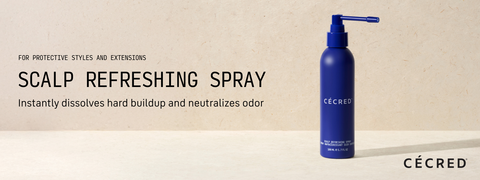 Scalp Refreshing Spray instantly dissolves hard buildup and neutralizes odor.