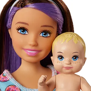 Thoughtful touches inspire little babysitters to help cuddle &amp; care for baby.