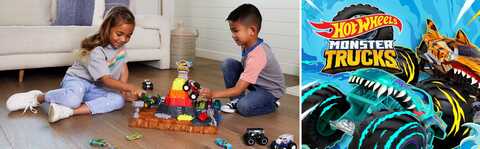 Hot Wheels Monster Trucks UNBOXING - ARENA SMASHERS Ultimate Crush Yard &  Car Jump Challenge 