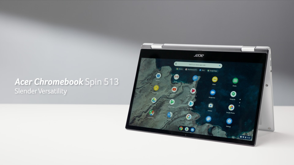 Acer Spin 513 Chromebook, 13.3" FHD IPS Multi-Touch Corning Gorilla Glass Display, Qualcomm Snapdragon 7c Compute Platform, 4GB RAM, 64GB eMMC, CP513-1H-S60F - image 2 of 21