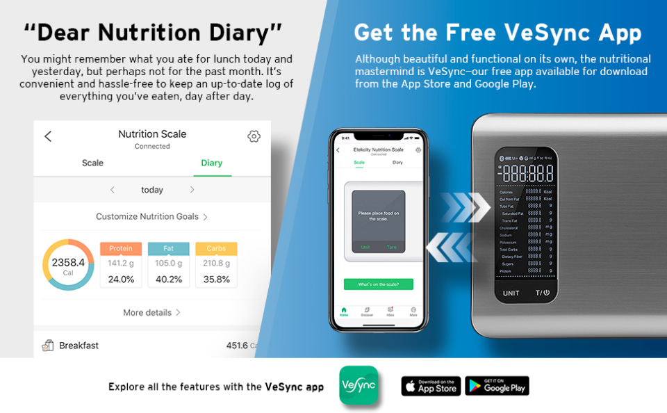 Etekcity ESN00: Smart WIFI Food Nutrition Scale - VeSync Store