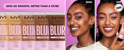 NYX Professional Makeup Bare with Me Blur Skin Tint Foundation, Medium  Coverage, Espresso 