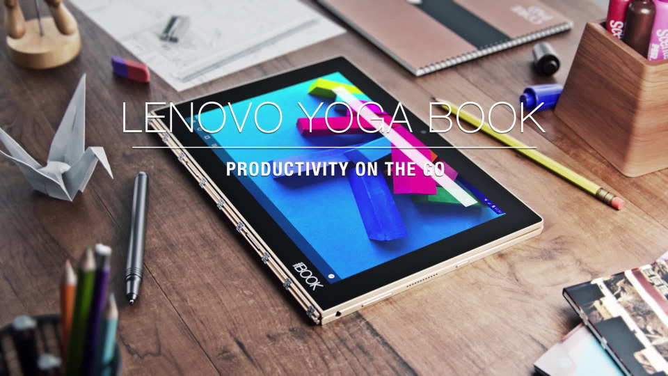 thumbnail video image 2 of Lenovo Yoga Book YB1-X91F 10.1" Atom x5 x5-Z8550 4GB LPDDR3 - 64GB Flash Memory Android 6.0 1920 x 1200 IPS Convertible 2 in 1 Notebook, 2 of 9