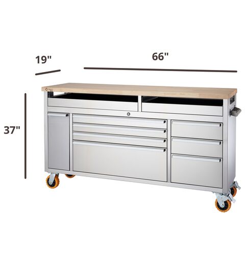 66 inch wide stainless steel workbench