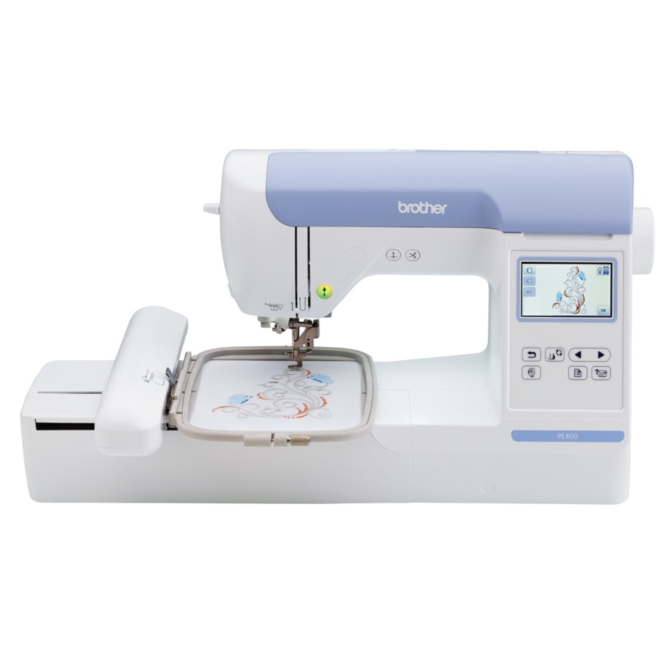 Renewed 80 Built-In Designs Brother Embroidery Machine white 25-Year Limited Warranty Large LCD Color Touchscreen Display PE535 