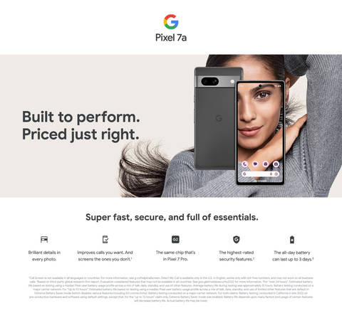 Buy SIM Free Google Pixel 7a 5G 128GB Mobile Phone - Carbon, SIM free  phones