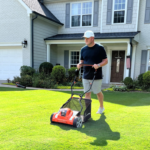 20v Lithium-Ion Cordless Reel Mower Kit with 2 Batteries, Charger