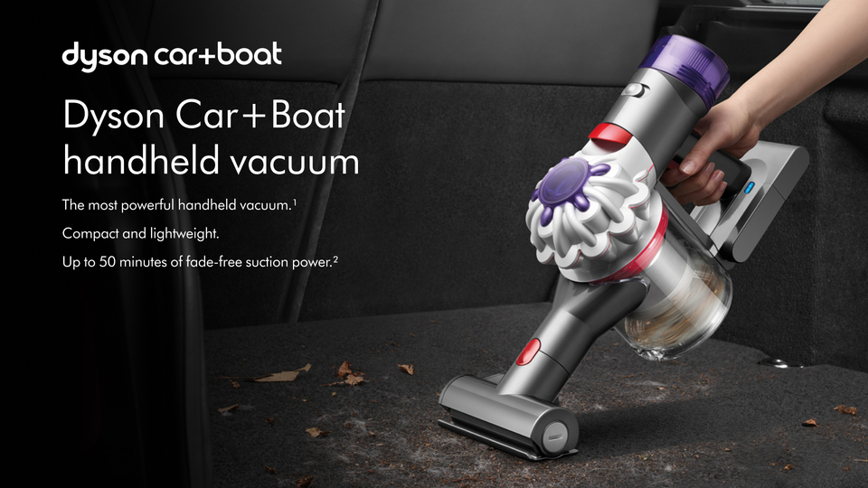 thumbnail video image 2 of Dyson Car+Boat Handheld Vacuum | Silver | New, 2 of 9