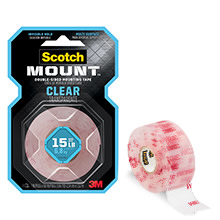 3M Scotch Indoor Double-Sided Mounting Tape, 1/2 x 80 Roll 