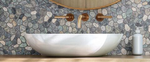 Mohawk Pebble Oasis Stone Pebble Coal Grey Mosaic