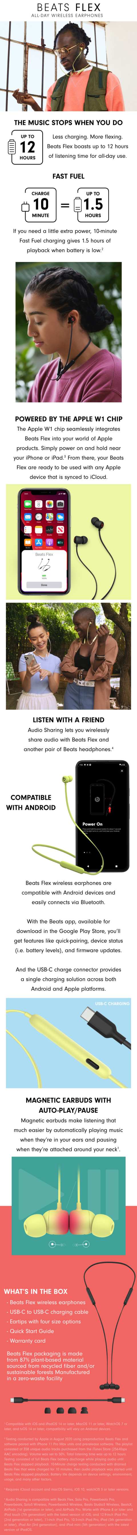 Beats Flex All-Day - Earphones with mic - in-ear - Bluetooth - wireless -  black beats - for iPad/iPhone/iPod/TV/Watch - Hunt Office Ireland