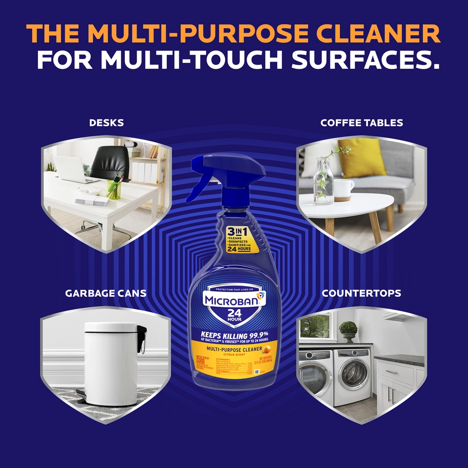 Microban 24 Hour Citrus Scent Multi Purpose Cleaner and