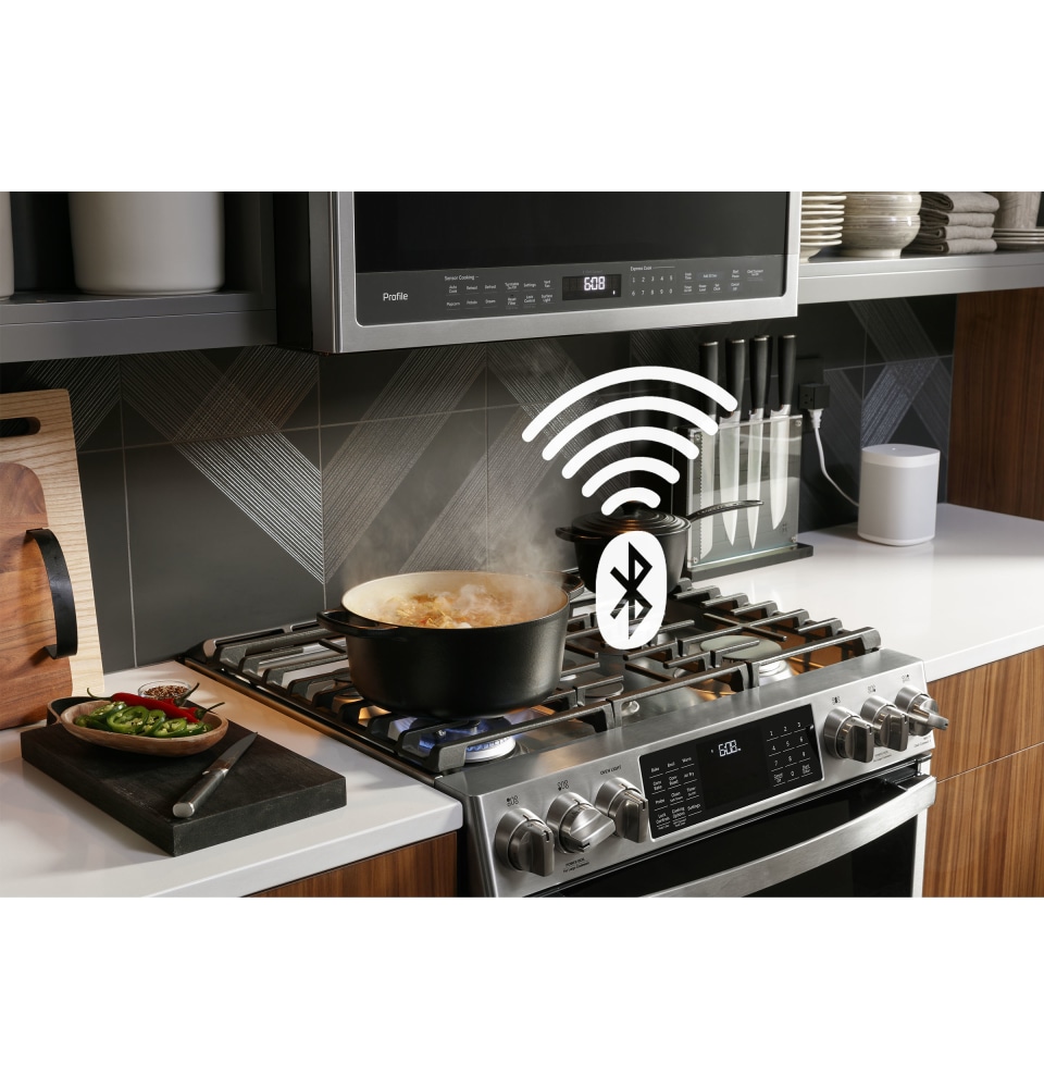 PGS960YPFS GE Profile 30 Smart Slide In Front Control Gas Double Oven  Convection Range with No Preheat Air Fry - Fingerprint Resistant Stainless  Steel