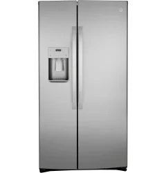 GE GZS22IYNFS GE 21.8 Cu. Ft. Counter Depth Fingerprint Resistant Side By Side Refrigerator GZS22IYNFS Rosner s Appliance West Palm Beach FL