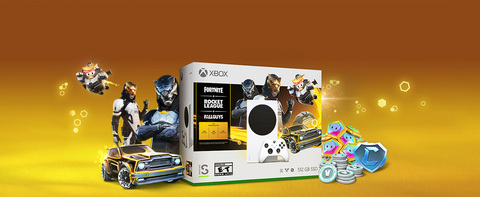 Xbox Series S - Pacote Fortnite, Rocket League e Fall Guys na