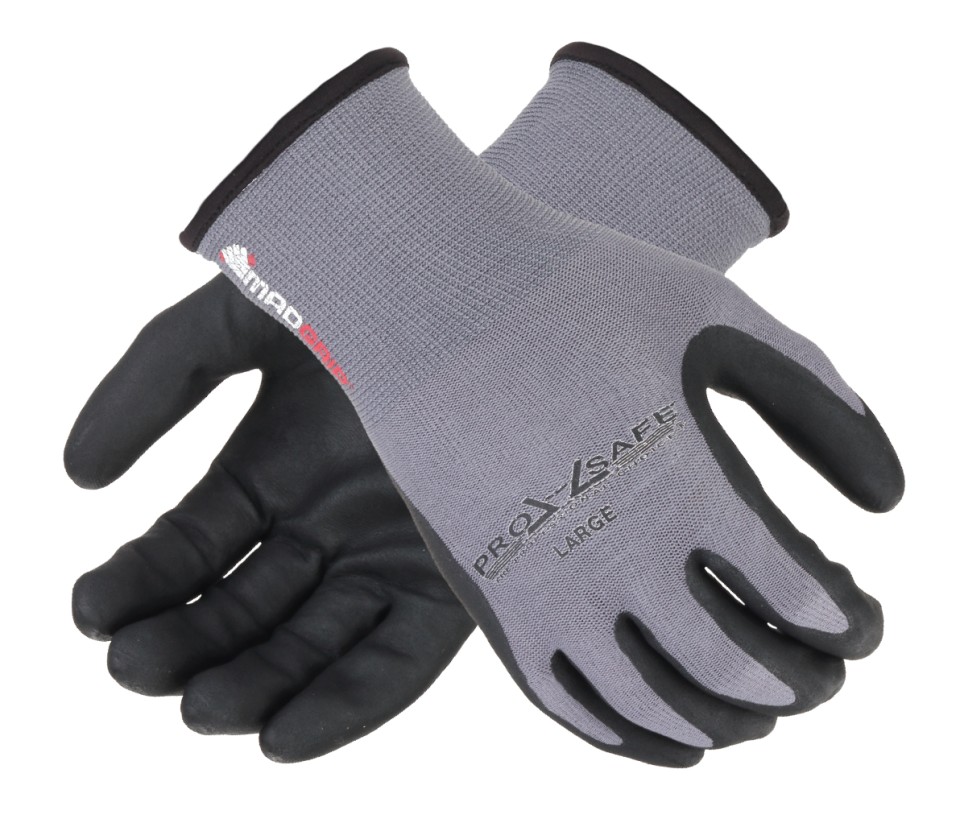 PRO-SAFE - General Purpose Work Gloves: Large, Nitrile-Coated Nitrile &  Nylon - 50585884 - MSC Industrial Supply