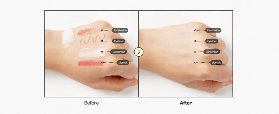 Before and after using Deep Clear Cleansing Balm