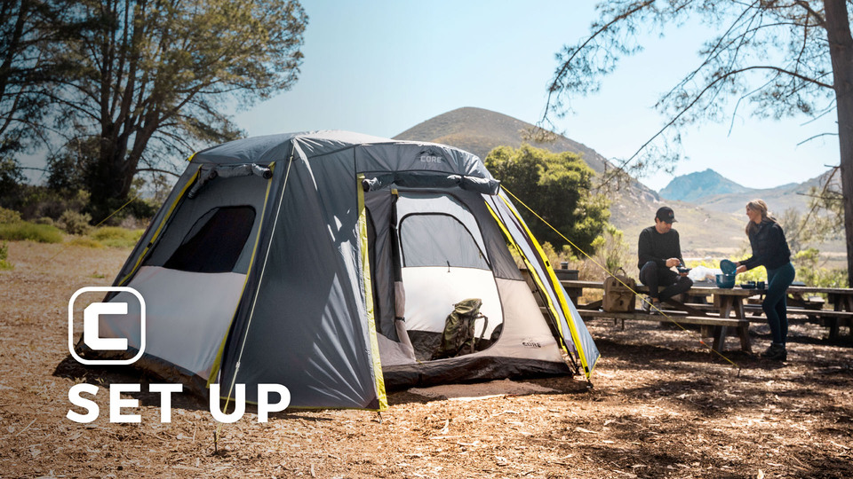 Core Equipment, 6 Person Instant Cabin Tent with Full Rainfly