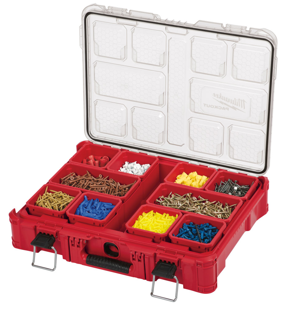 Milwaukee Tool - PACKOUT 10 Compartment Red Small Parts Organizer -  12765111 - MSC Industrial Supply