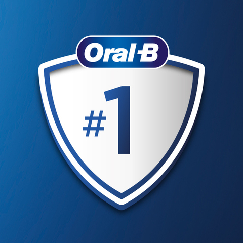 Ic&#244;ne Oral-B N&#186;&#160;1&#160;sur fond bleu fonc&#233;.