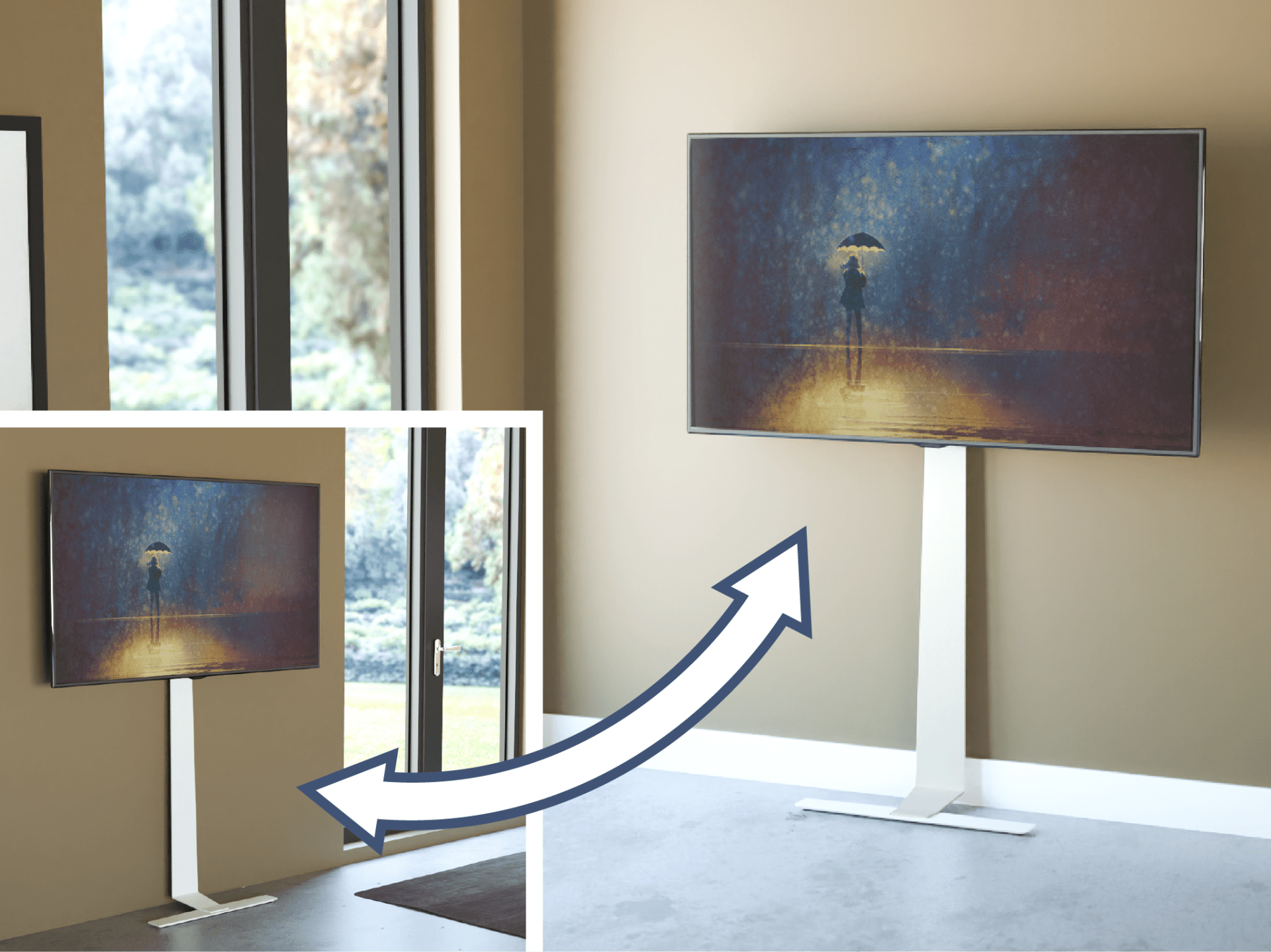 AVF TV Against the Wall Standing Floor Mount for TVs up to 80