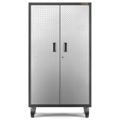 Wall Mounted Garage Cabinet, Metal Storage Cabinet With Hanging Rod