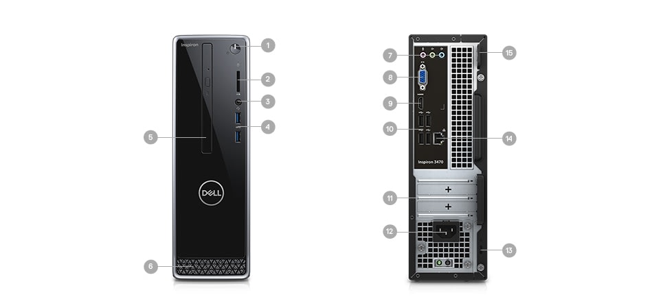 Dell Inspiron 3470 Desktop Tower, Intel Core i3-8100 Processor 