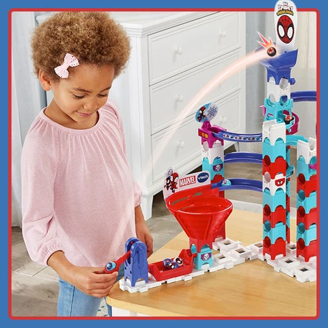 Circuit HQ Méga Saut Spidey Marvel - Double Piste 99cm Avec Véhicules Et Tunnels