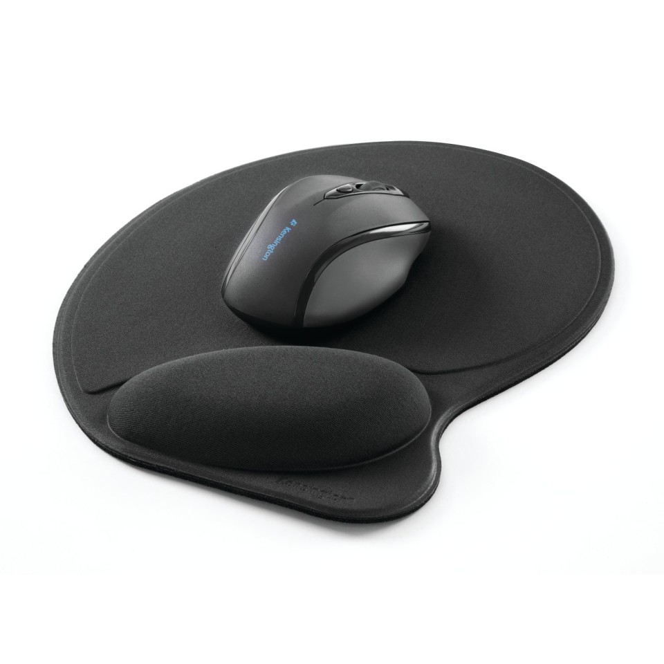 Kensington Mouse Pad with Wrist Pillow (black) : Keyboards & Mice