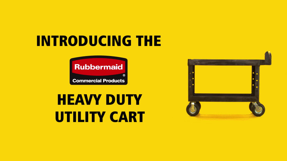 Rubbermaid Commercial Service/Utility Cart, Two-Shelf, 24w x 40d x 31.25h,  Black -RCP9T6700BLA