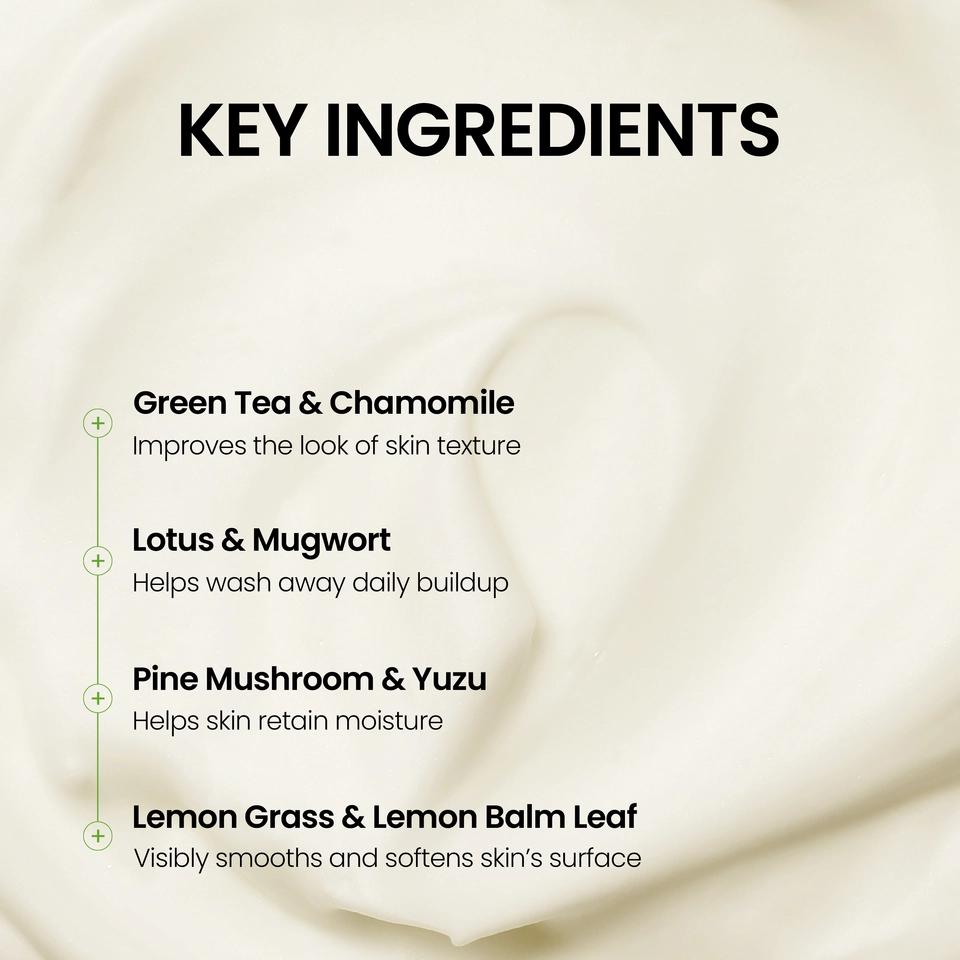Real Fresh Foam Green Tea key ingredients