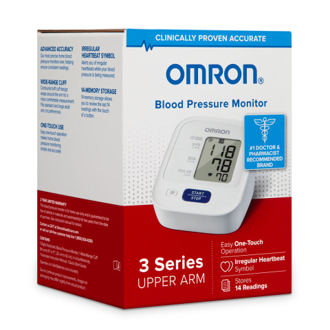OMRON 3 Series Blood Pressure Monitor (BP7100), Upper Arm Cuff, Digital  Blood Pressure Machine, Stores Up To 14 Readings 