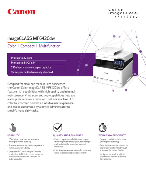 CANON IMAGE CLASS MF642CW 22PP - Walmart.com - Walmart.com