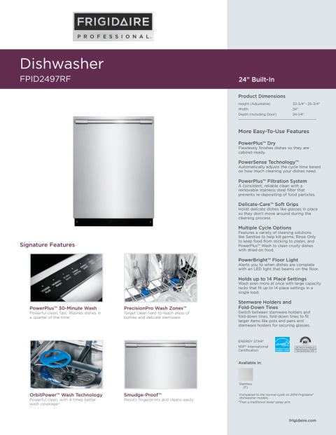 frigidaire fpid2497rf