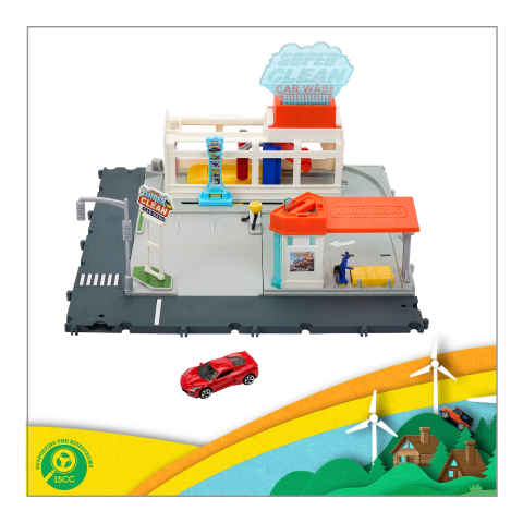 Matchbox Cars Playsets, Super Clean Carwash with 1 Matchbox Car