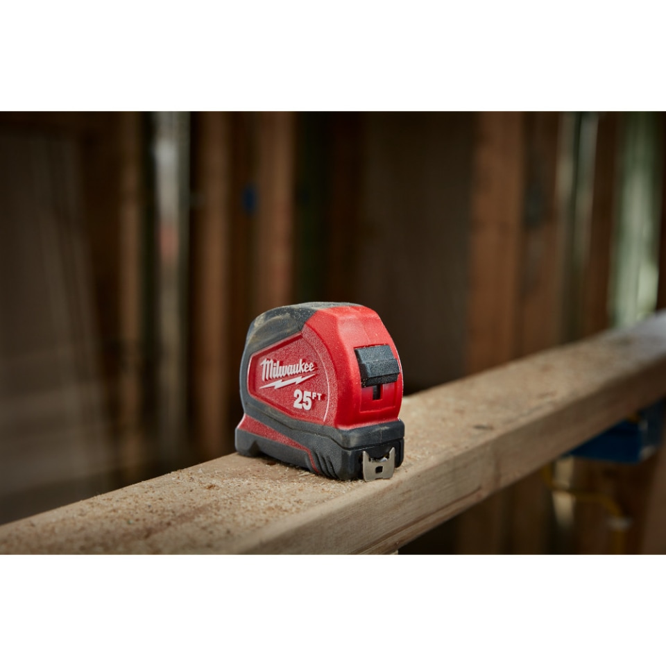 Milwaukee Tool - Tape Measure: 25' Long, 1–5/16 Width, Yellow