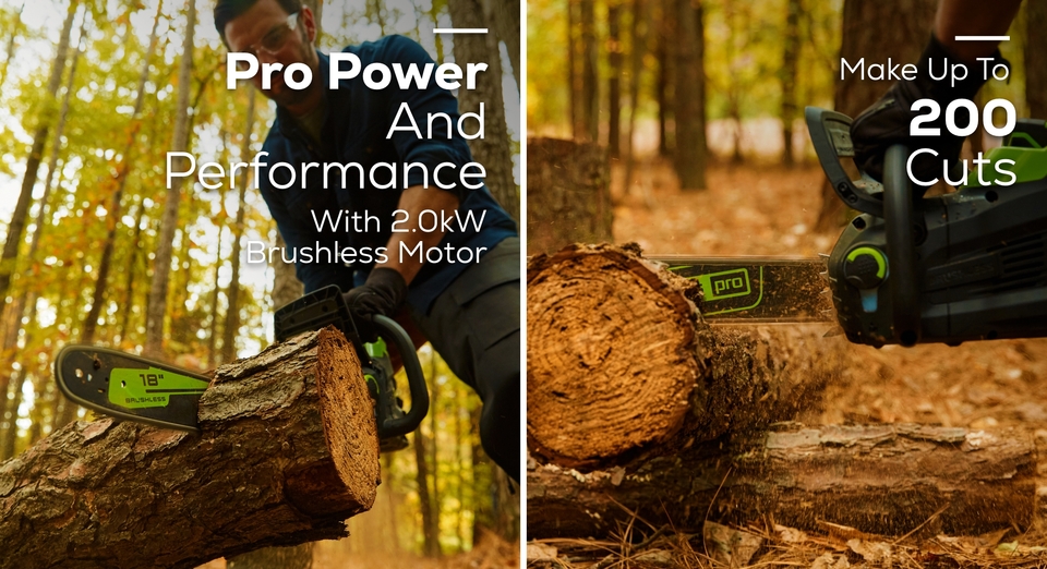 Greenworks 18" 80V Chainsaw W/4Ah Battery + 2 Replacement Chains