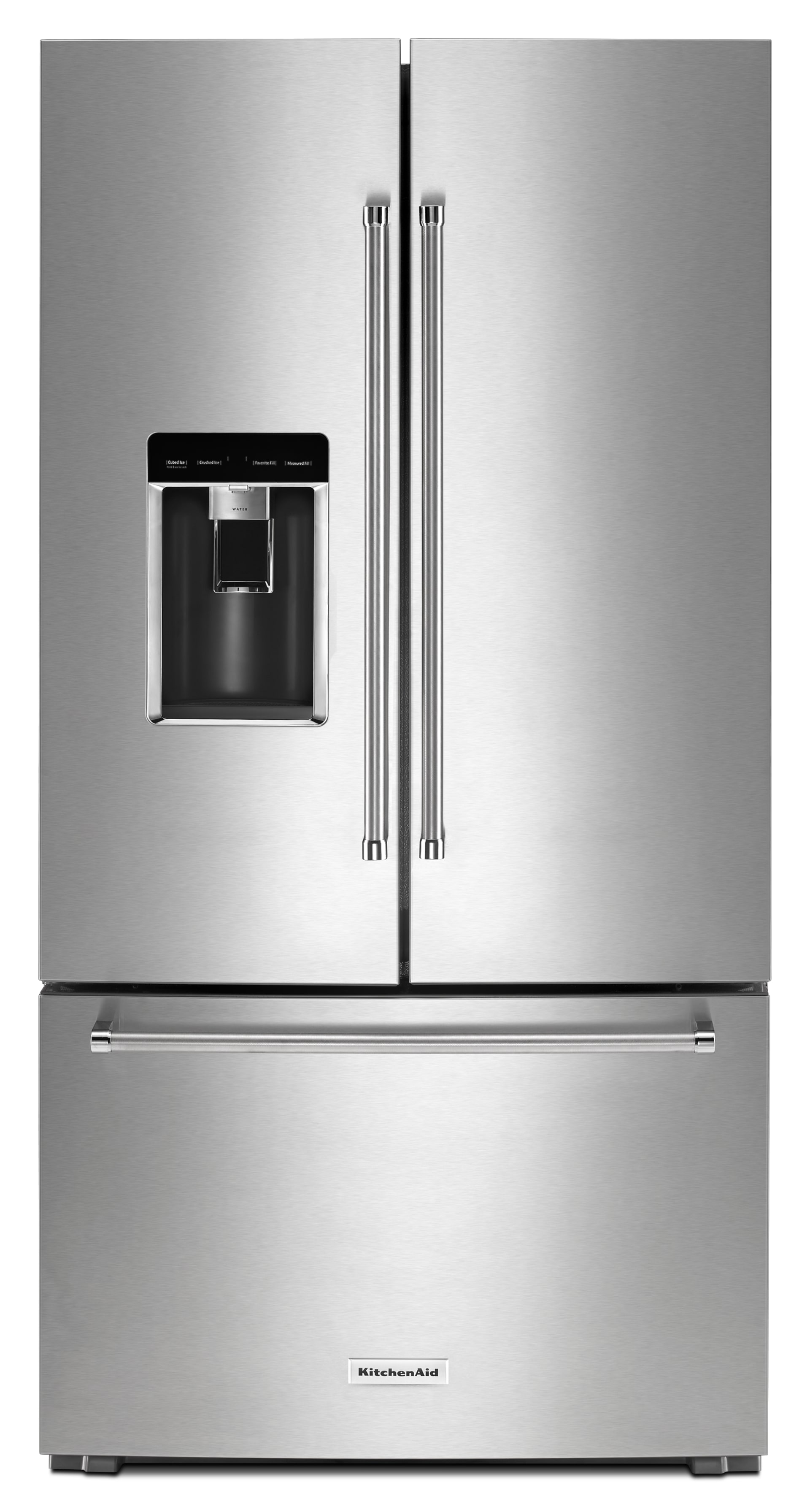 Kitchenaid 238-cu Ft Counter-depth French Door Refrigerator With Ice Maker Stainless Steel Energy Star In The French Door Refrigerators Department At Lowescom